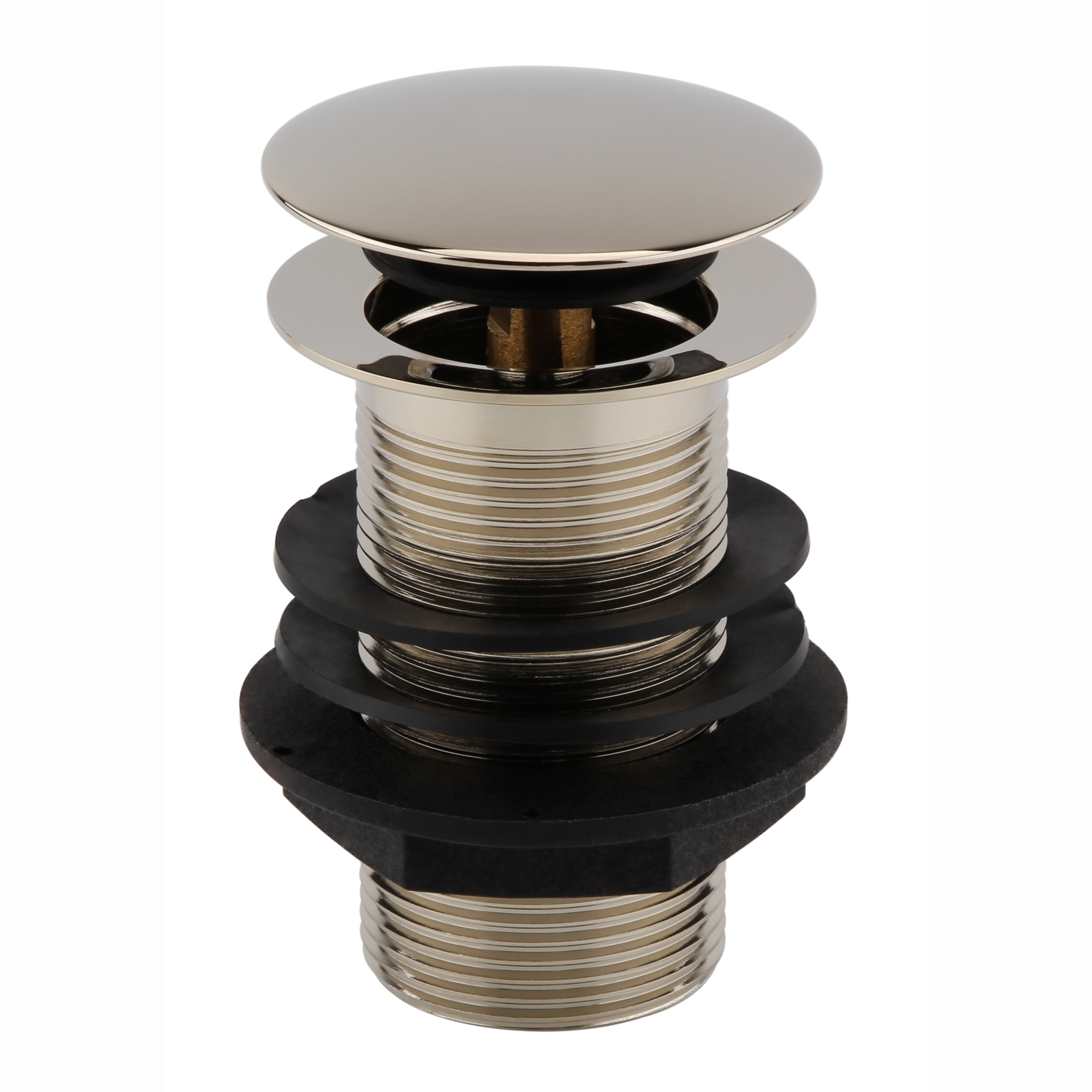 ENKI, W13, English Gold, Unslotted, Standard 1.1/4" Connection Pop Up Basin Waste Sink Plug, Click Clack, Allows Water to Drain Away, Durable Finish, Modern Bathroom Accessoires image